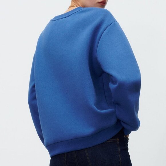 NEW Zara Blue Red Canyon Hiking Is Best Plan Graphic Text Print Sweatshirt Top M - Picture 4 of 10